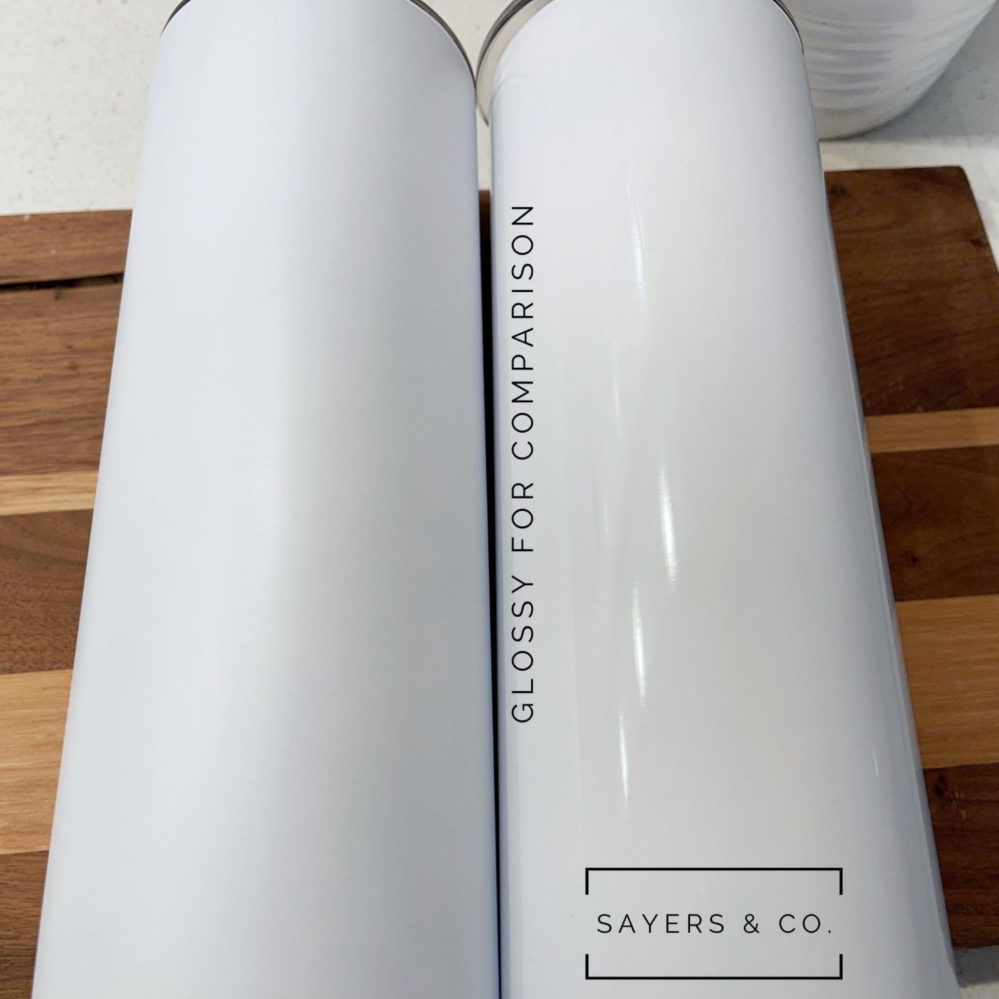 20oz Straight Matte White Sublimation Skinny Tumbler