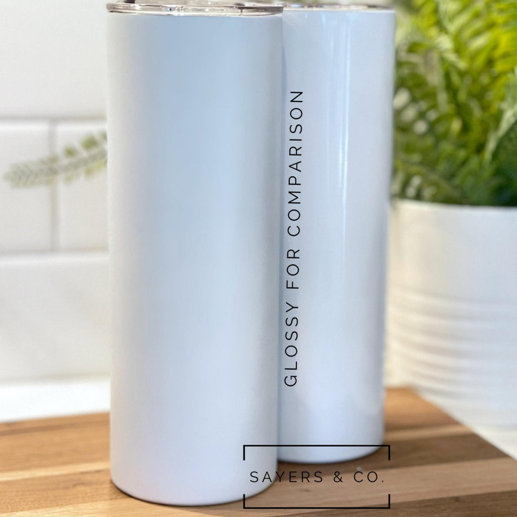 20oz Straight Matte White Sublimation Skinny Tumbler