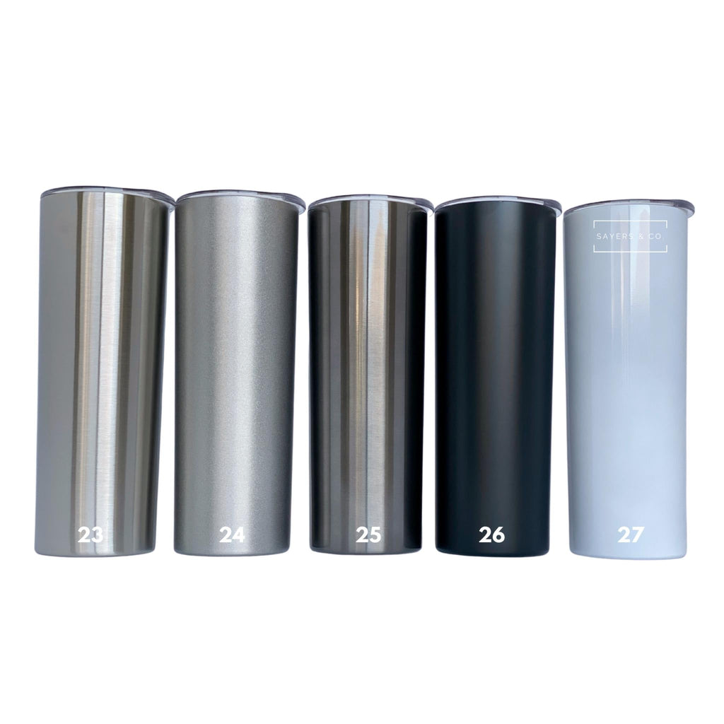 20oz Skinny Blank Solid Real Colors Tumbler
