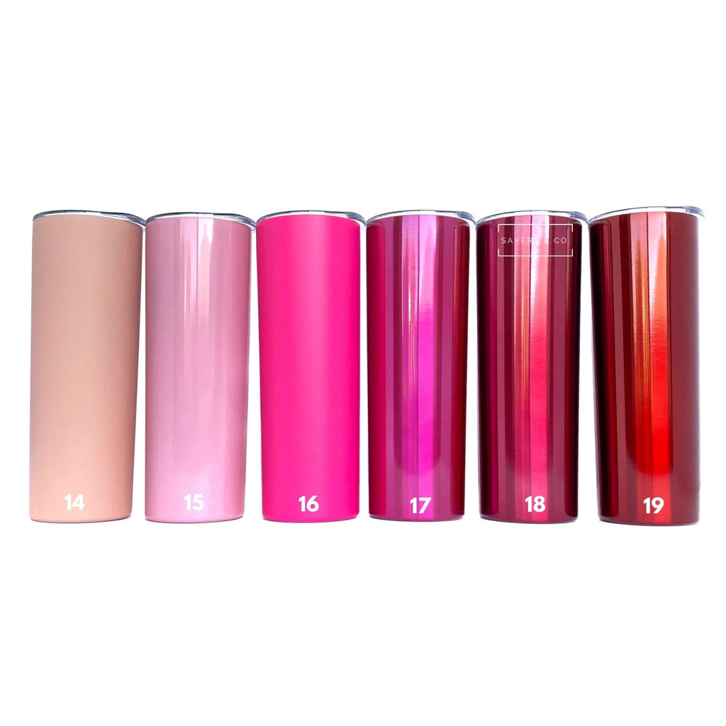 20oz Skinny Blank Solid Real Colors Tumbler