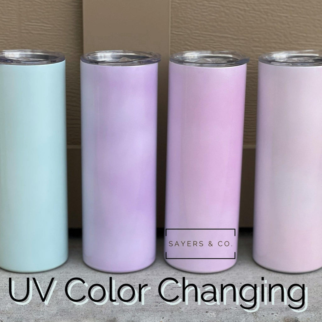 20oz UV Color Glitter Straight Sublimation Tumbler