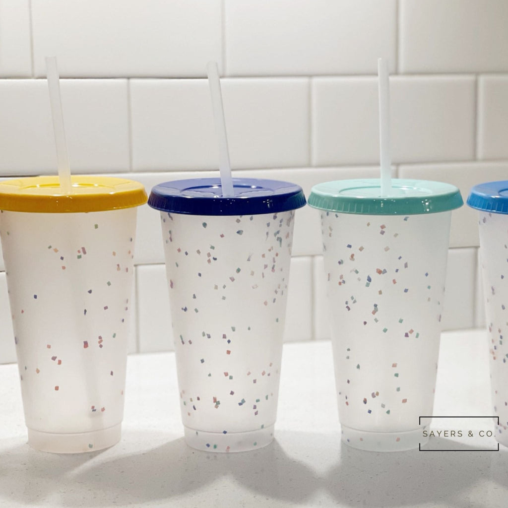 24oz Color Changing Confetti Cold Cups