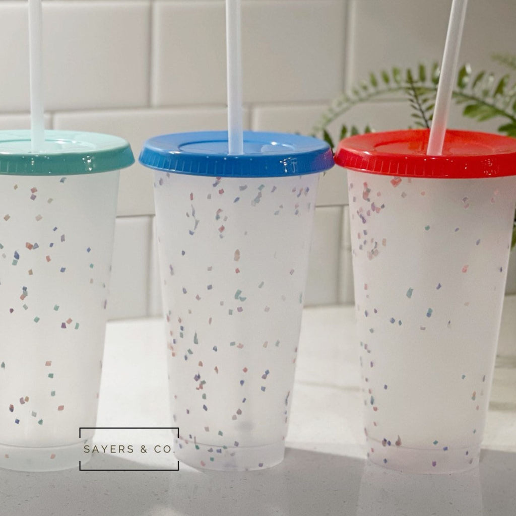 24oz Color Changing Confetti Cold Cups