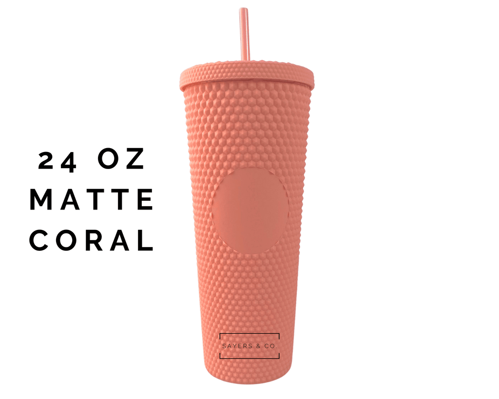 24oz-Custom-Matte-Coral-Studded-Double-Walled-Tumbler