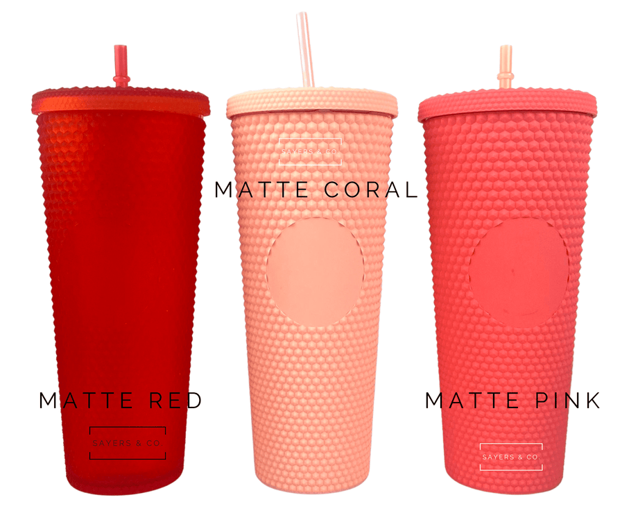 https://www.sayersandco.com/cdn/shop/products/24oz-Custom-Studded-Double-Walled-Tumbler-Matte-Red-Coral-Pink_460x@2x.png?v=1691543181