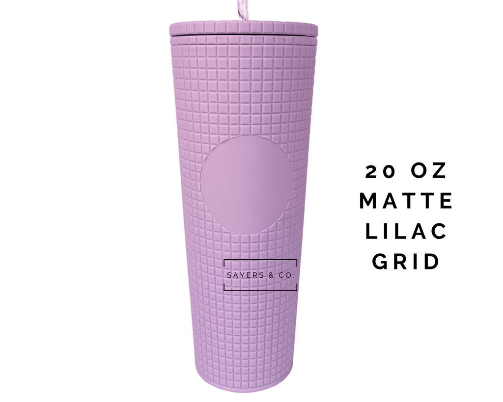 24oz Matte & Glossy Grid Double Walled Tumbler