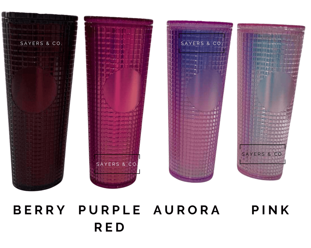 24oz Matte & Glossy Grid Double Walled Tumbler