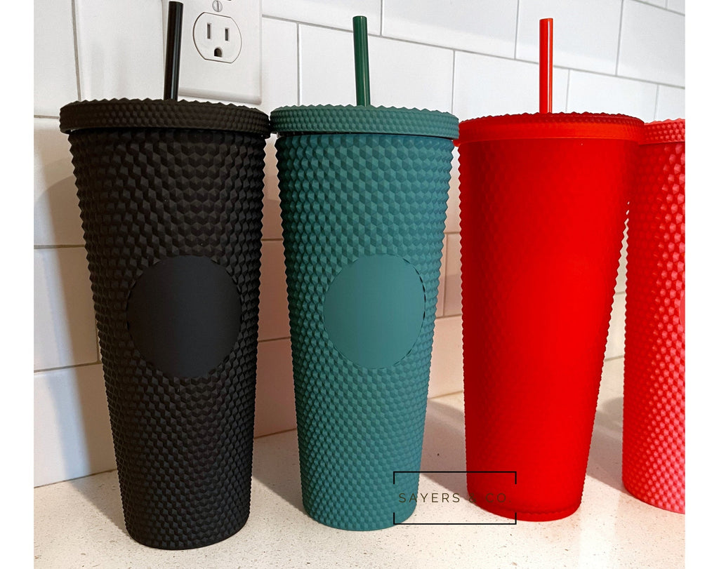 24oz Matte & Glossy Studded Double Walled Tumbler