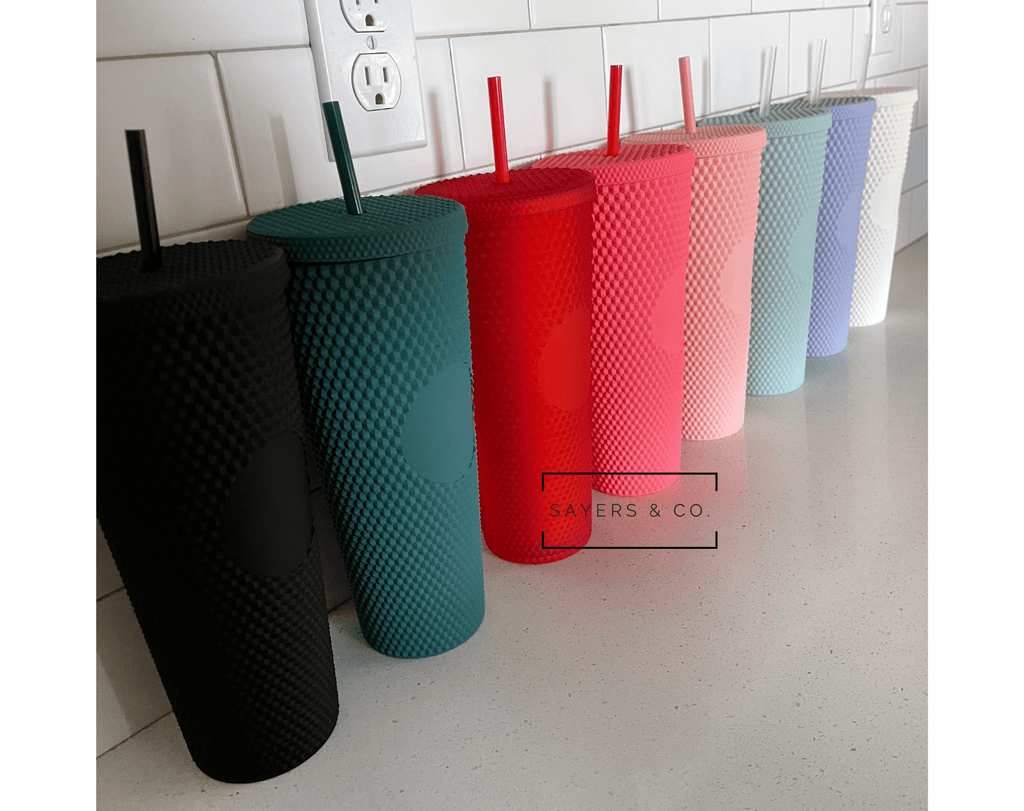 24oz Matte & Glossy Studded Double Walled Tumbler