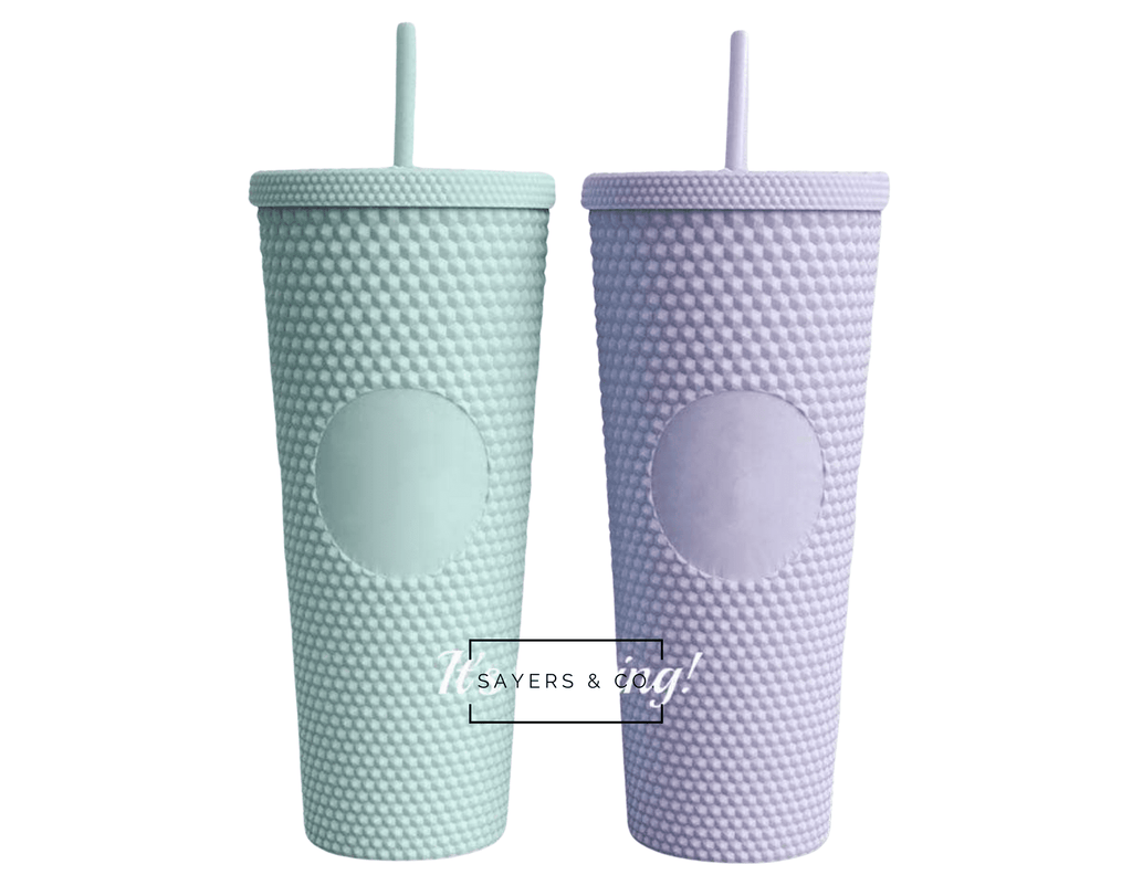 24oz Matte & Glossy Studded Double Walled Tumbler