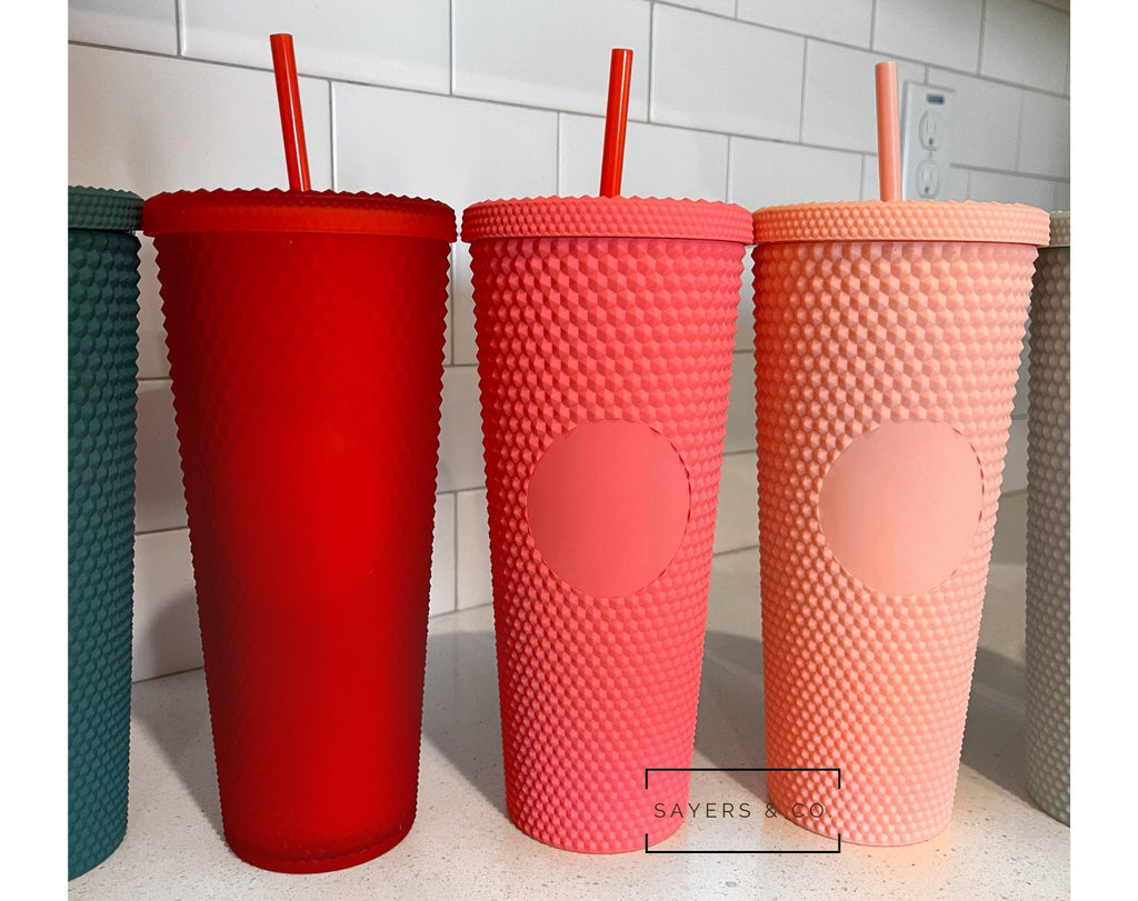 24oz Matte & Glossy Studded Double Walled Tumbler