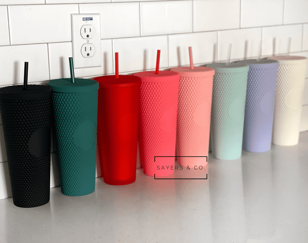 24oz Matte & Glossy Studded Double Walled Tumbler