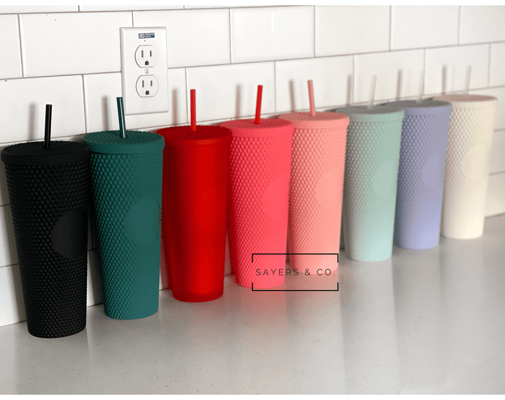 24oz Matte & Glossy Studded Double Walled Tumbler