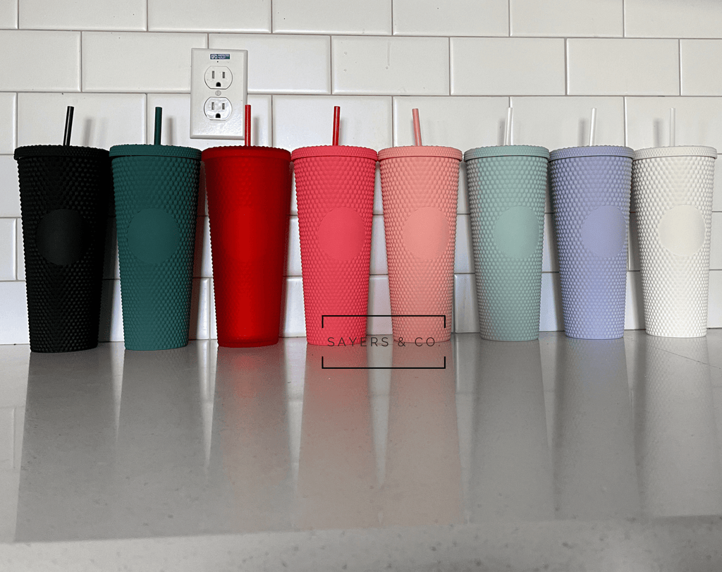 24oz Matte & Glossy Studded Double Walled Tumbler