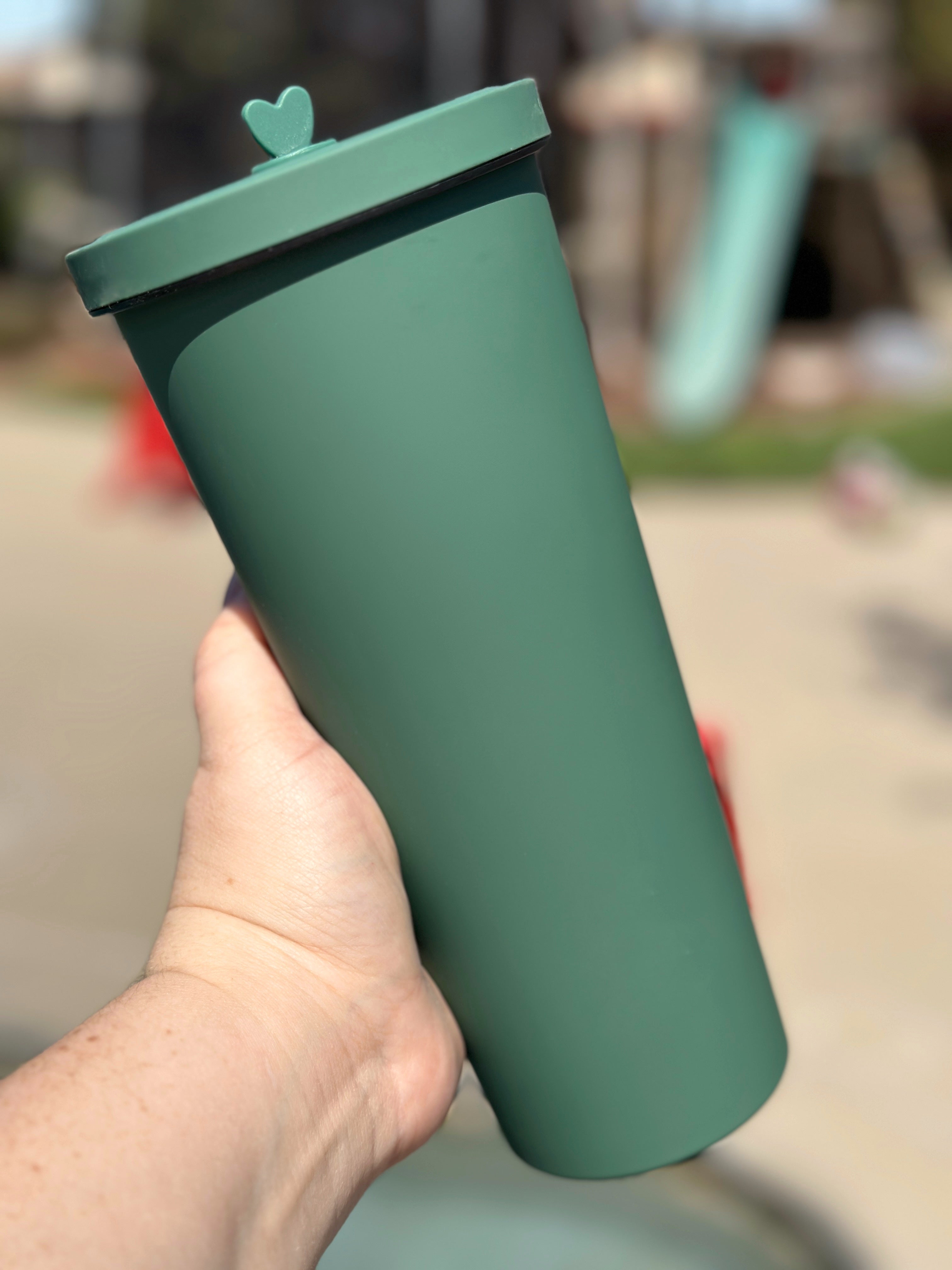 Starbucks Winter Matte Dark Green Studded Venti Tumbler 24oz NEW