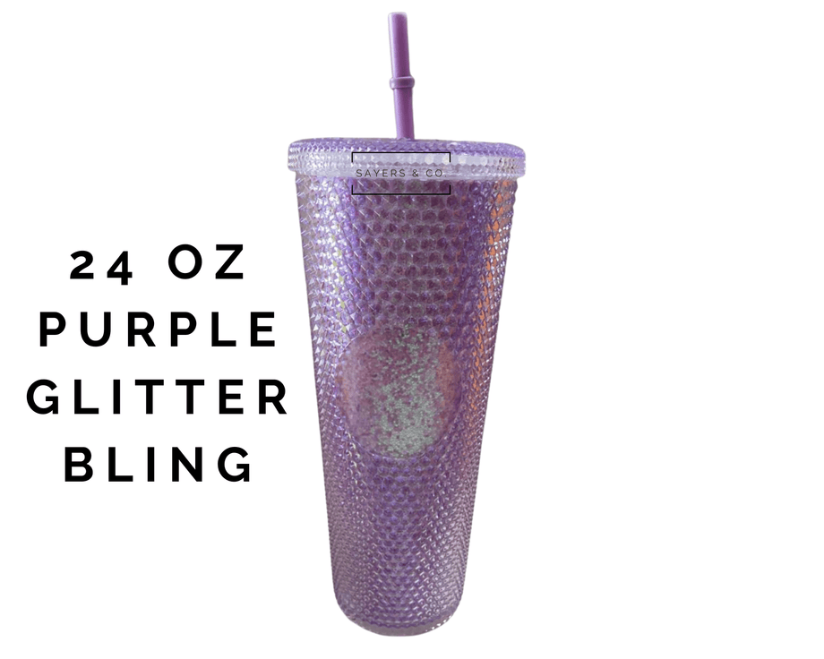 Purple Cloud Tumbler with Glitter Purple Personalized Starbucks Logo Decal  - 20oz Double Wall Insulated Tumbler with sipper lid and straw –  SheltonShirts