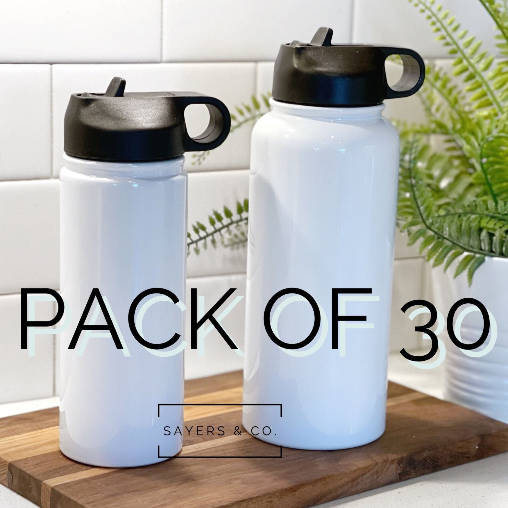 Pack of 30) 32oz or 18oz White Sublimation Sport Bottle Tumbler