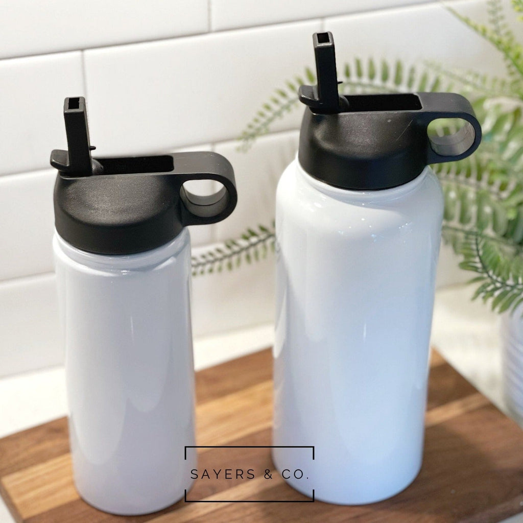32oz or 18oz White Sublimation Sport Bottle Tumbler - Sayers & Co.