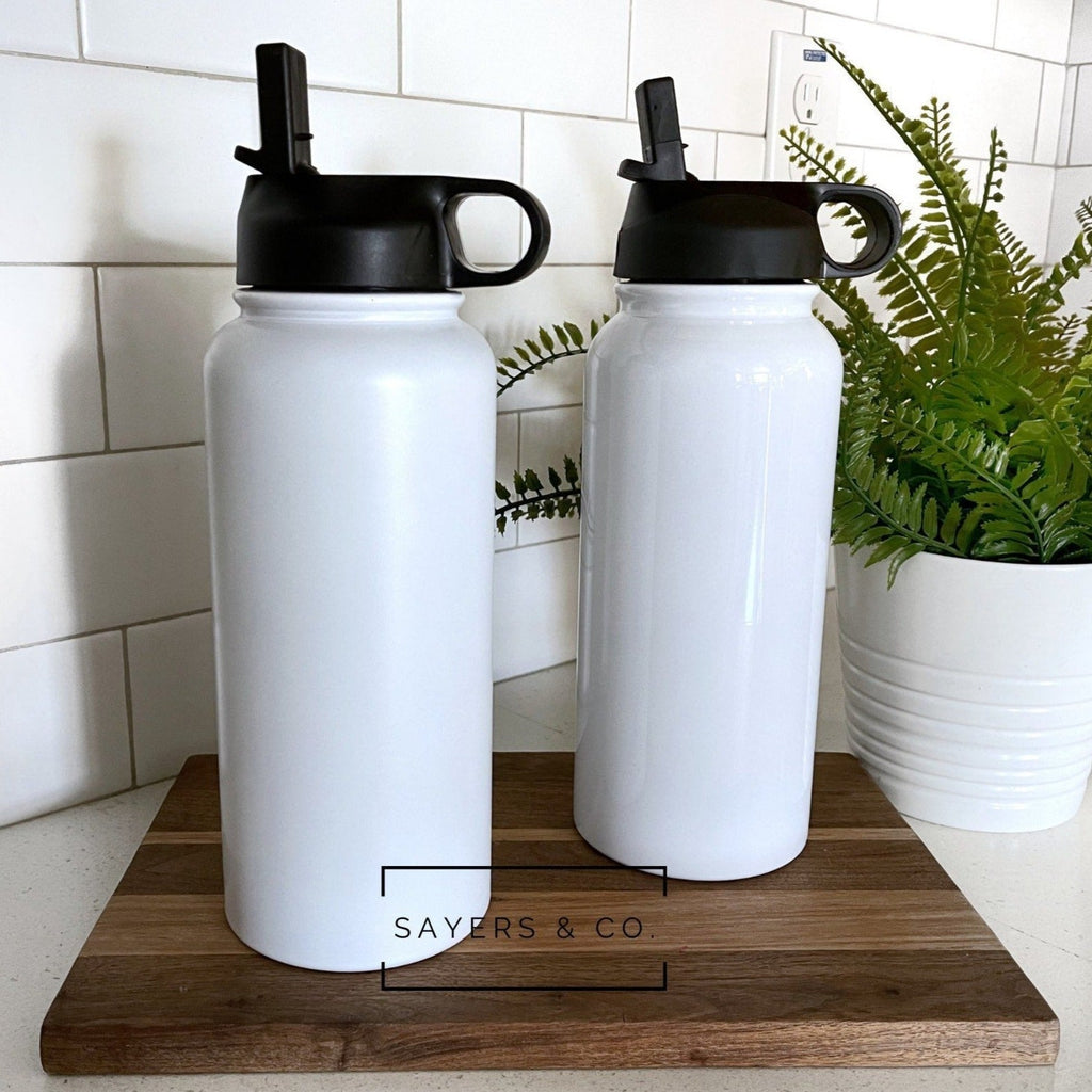32oz or 18oz White Sublimation Sport Bottle Tumbler - Sayers & Co.