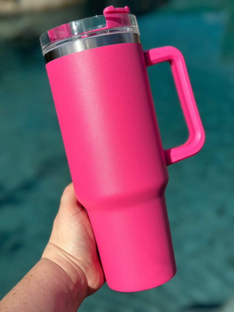 40 oz Double Walled Screw Top Matte Tumbler Hot Pink - Sayers & Co.