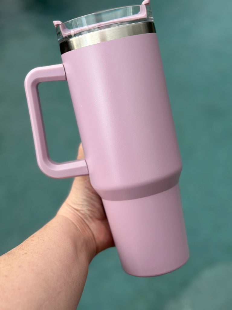 40 Oz Matte Handle Tumbler - Mauve