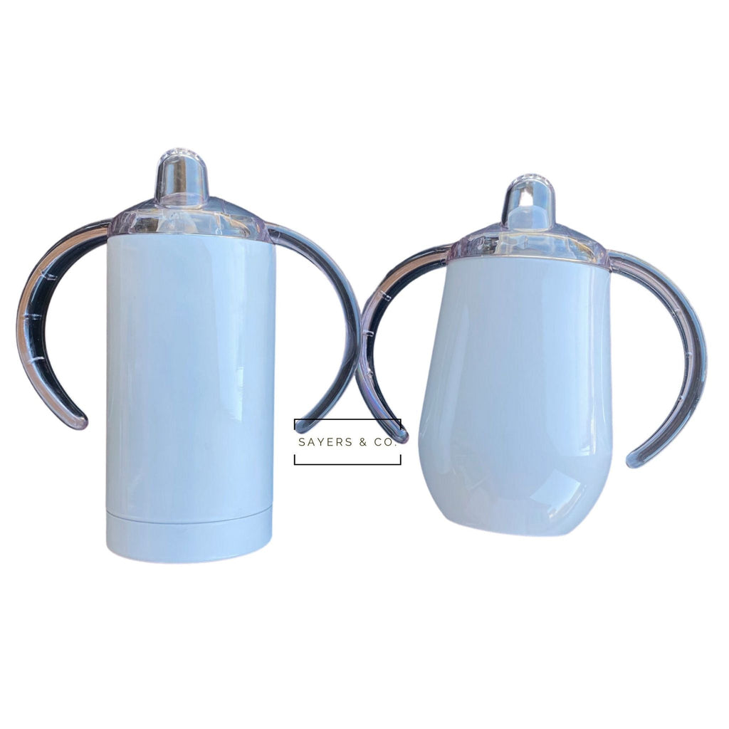 (Pack of 30) 9oz or 12oz White Sippy Sublimation Blank Tumbler