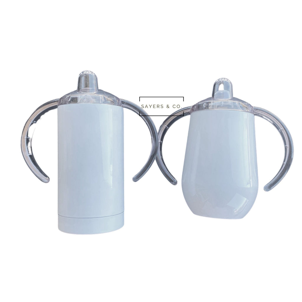 (Pack of 10) 9oz or 12oz White Sippy Sublimation Blank Tumbler
