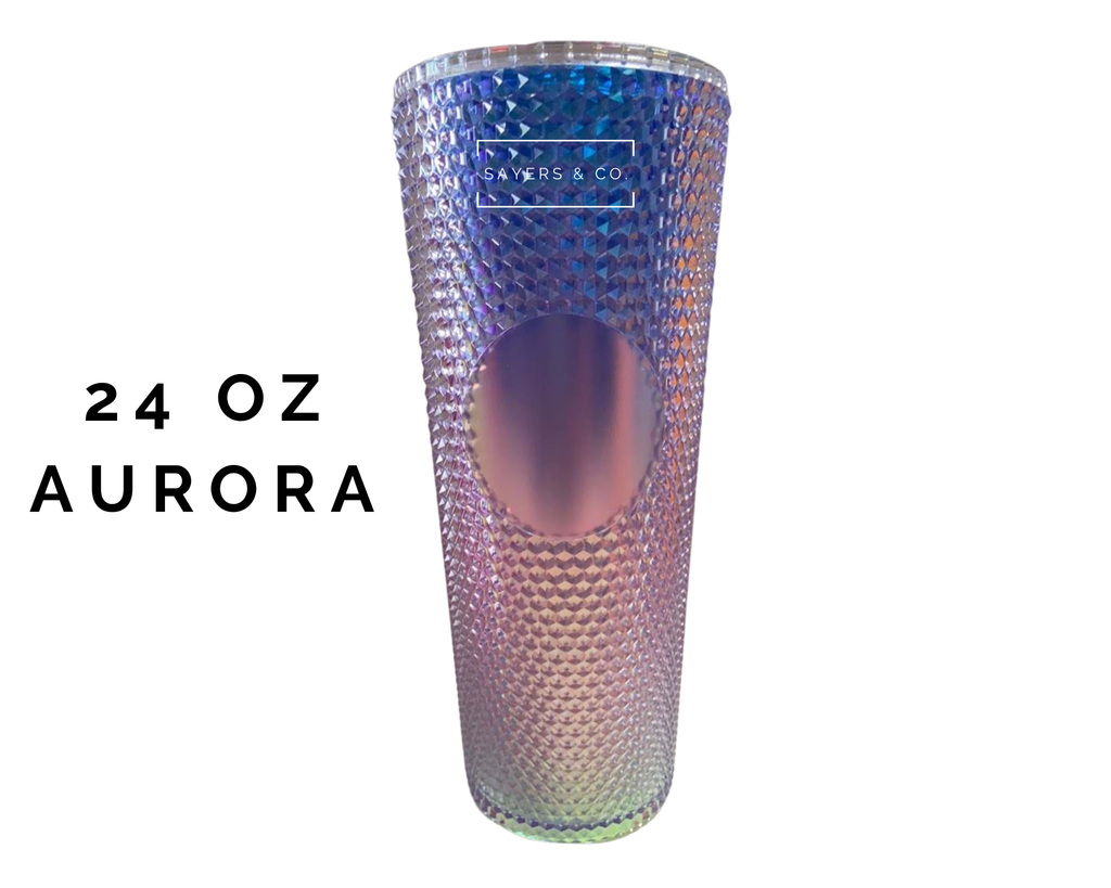 Custom Studded Split Vinyl Monogram Initial 24oz Double Walled Tumbler