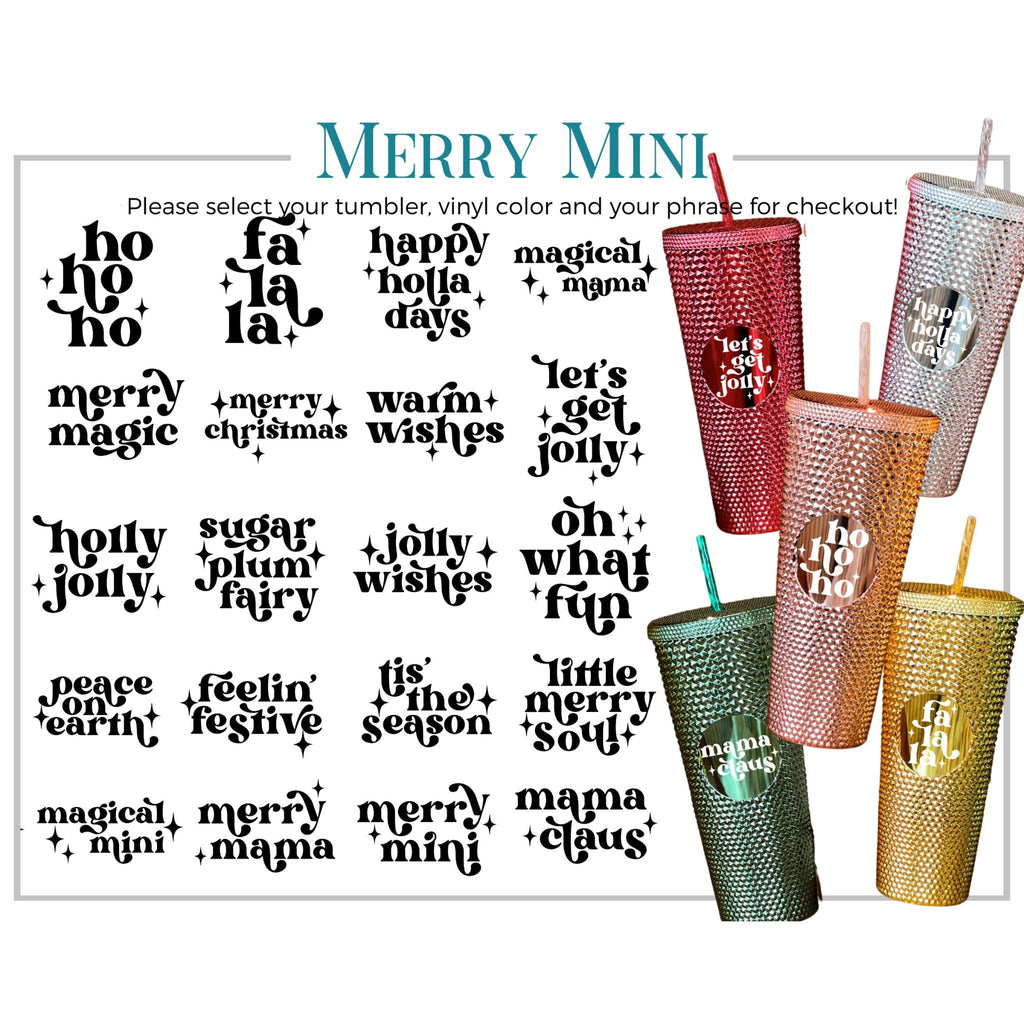 Custom Merry Mini Studded 24oz Double Walled Tumbler