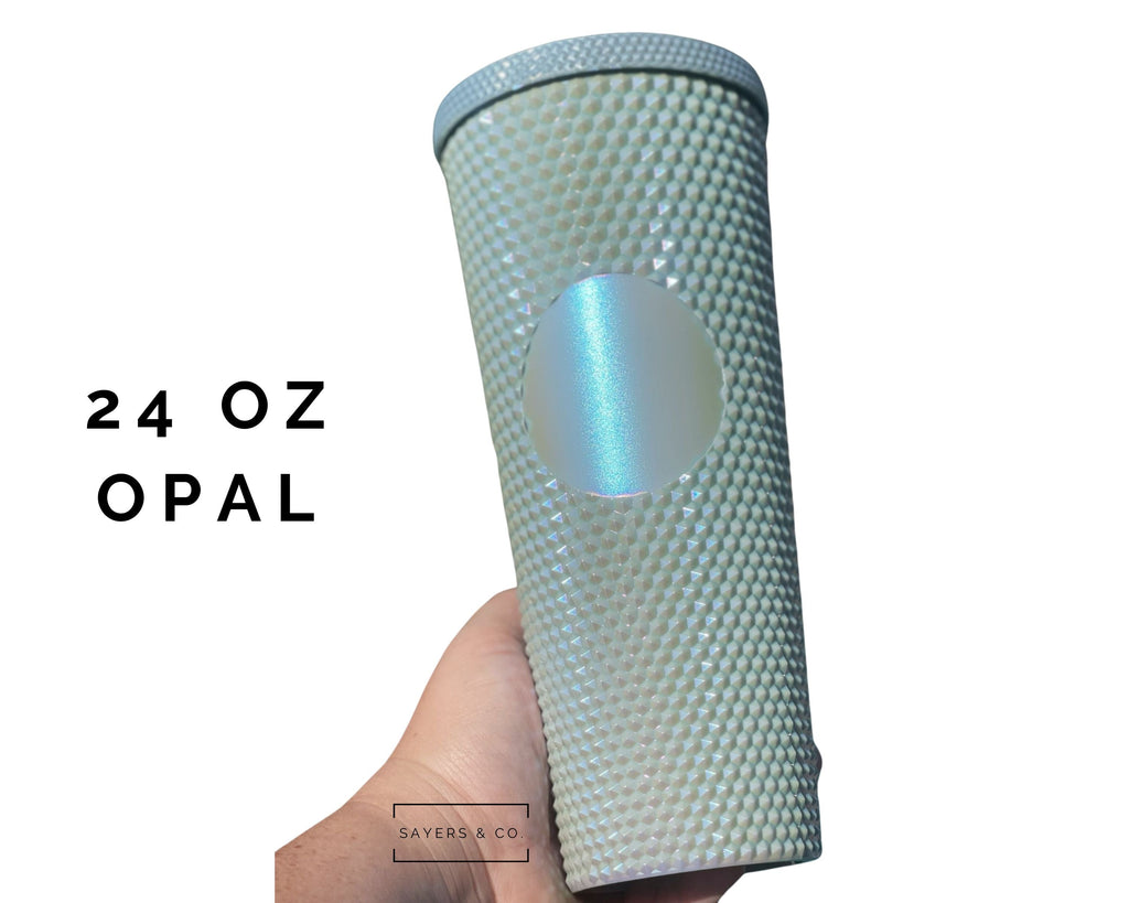 Custom Studded Split Vinyl Monogram Initial 24oz Double Walled Tumbler - Sayers & Co.