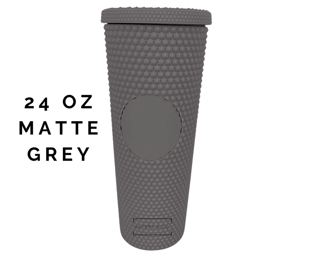 Custom Studded Split Vinyl Monogram Initial 24oz Double Walled Tumbler