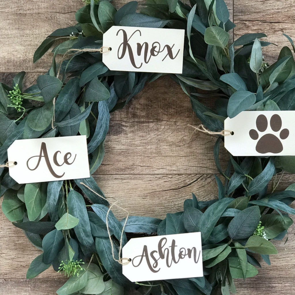 Customizable Name Wood Stocking Tags (3" x 6")