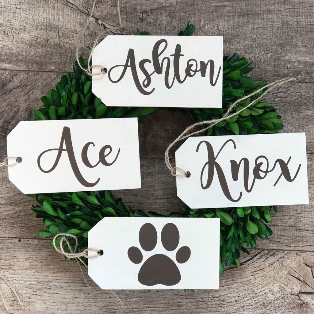 Customizable Name Wood Stocking Tags (3" x 6")