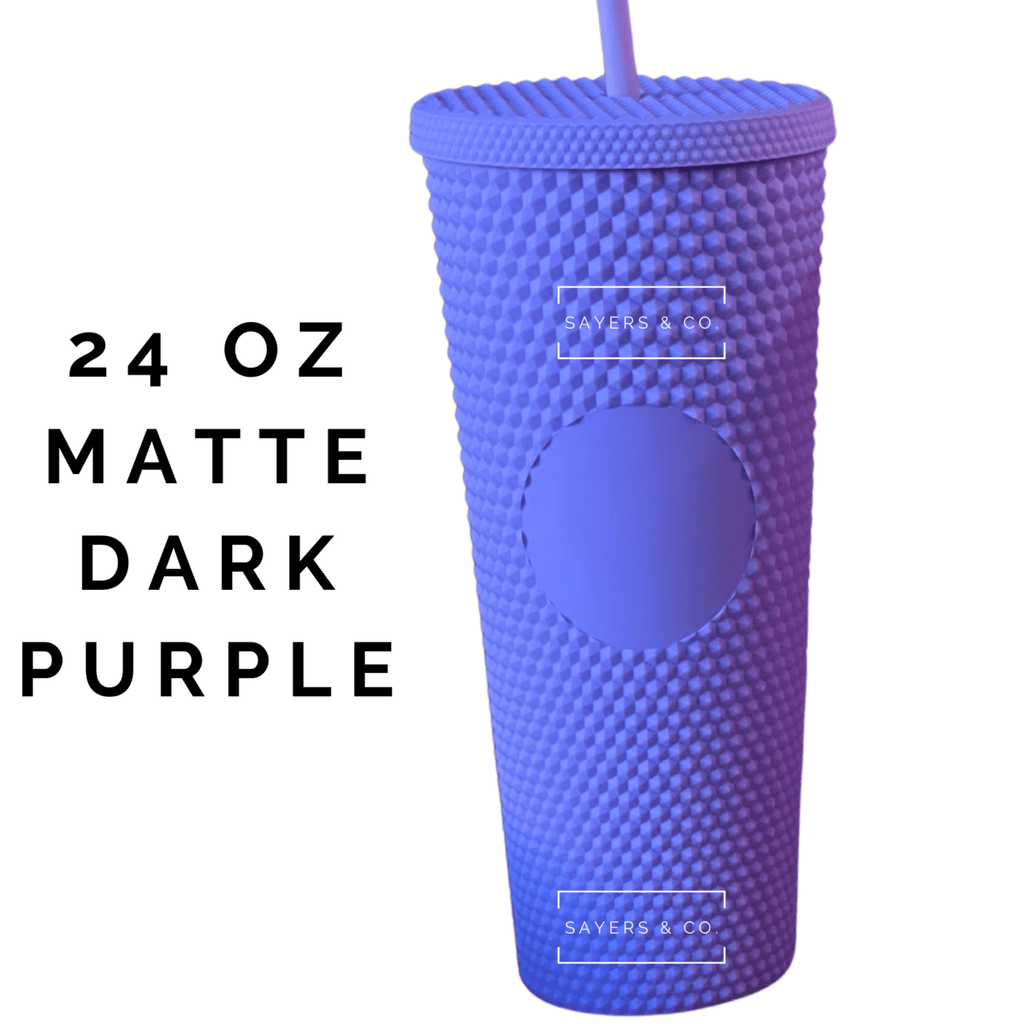 Custom Studded Split Vinyl Monogram Initial 24oz Double Walled Tumbler