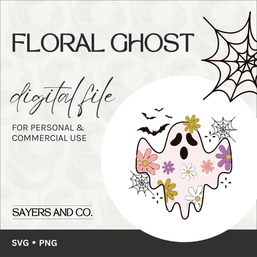 Floral Ghost Digital Files (SVG / PNG)