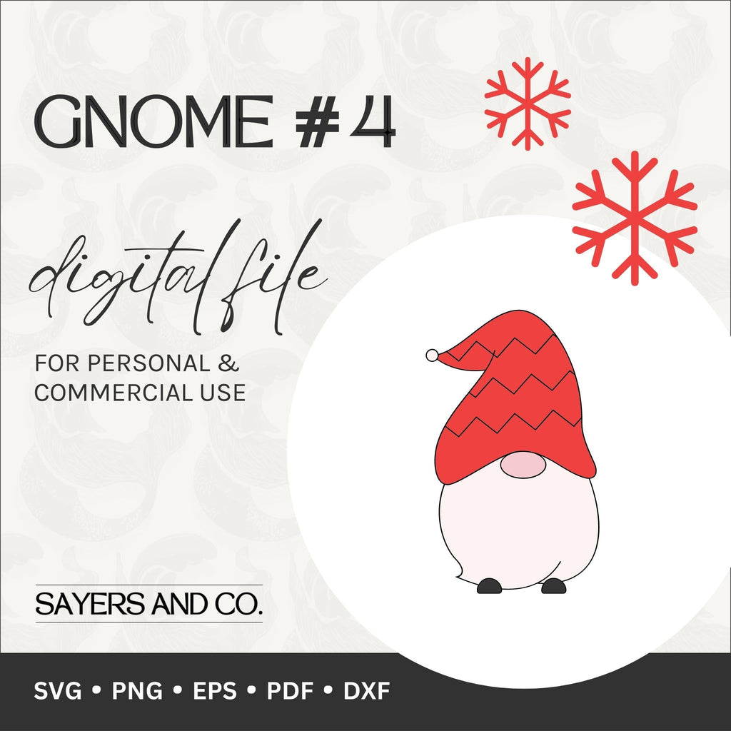 Gnome #4 Digital Files (SVG / PNG / EPS / PDF / DXF)