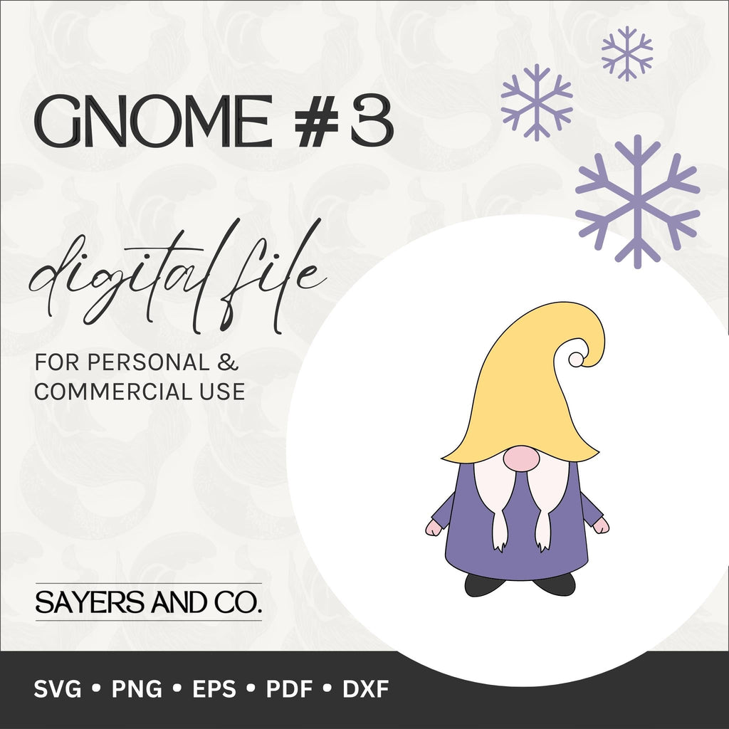 Gnome #3 Digital Files (SVG / PNG / EPS / PDF / DXF)