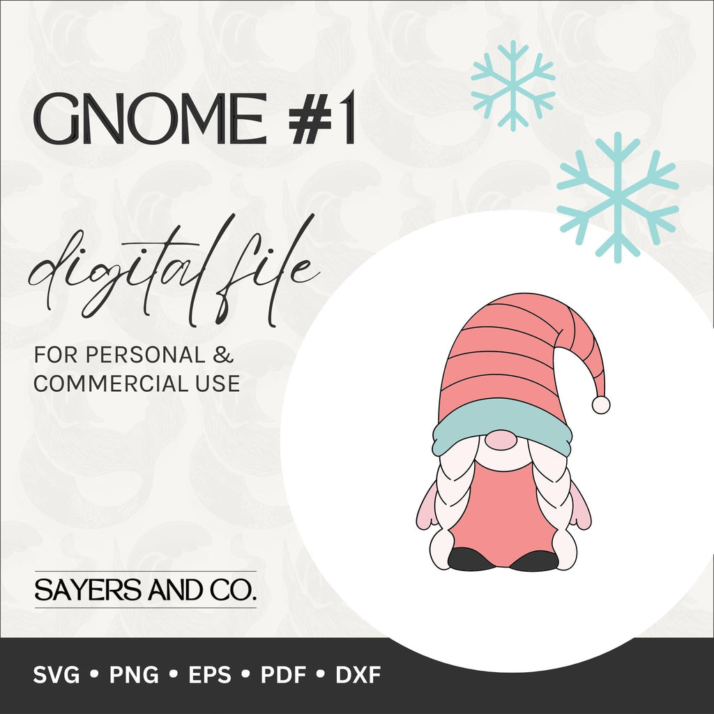 Gnome #1 Digital Files (SVG / PNG / EPS / PDF / DXF)