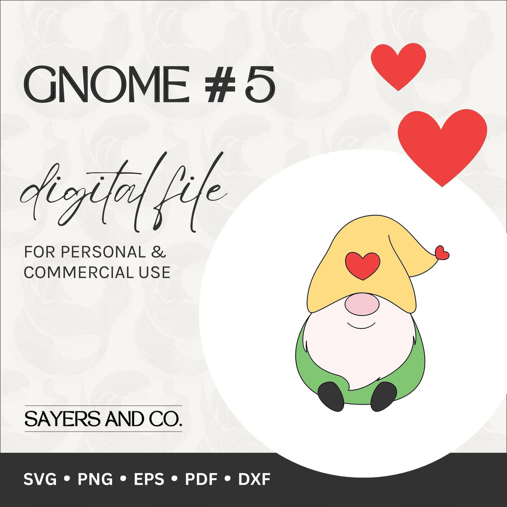 Gnome #5 Digital Files (SVG / PNG / EPS / PDF / DXF)