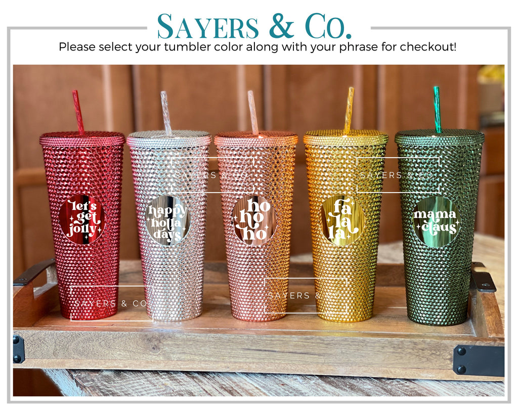 Custom Merry Mini Studded 24oz Double Walled Tumbler