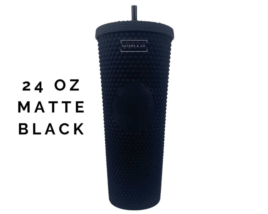 Custom Studded Split Vinyl Monogram Initial 24oz Double Walled Tumbler