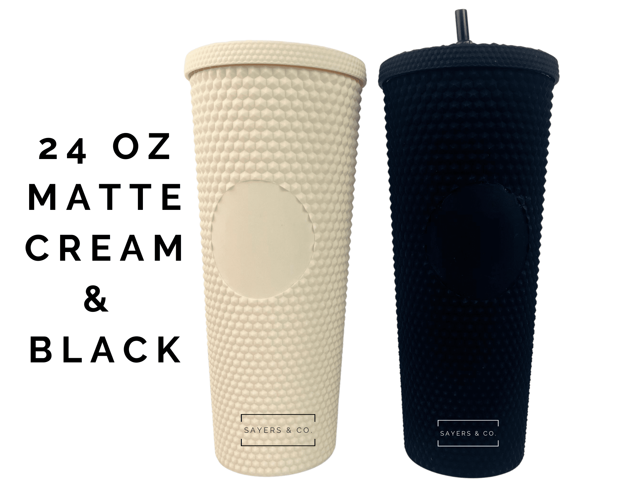 24oz Matte & Glossy Studded Double Walled Tumbler