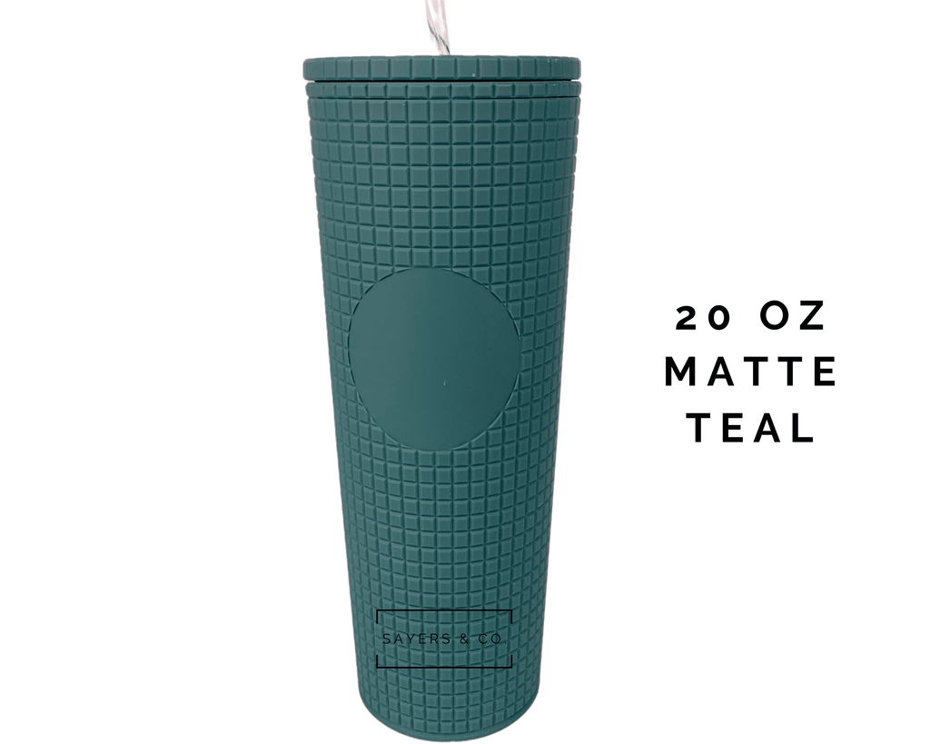 24oz Matte & Glossy Grid Double Walled Tumbler