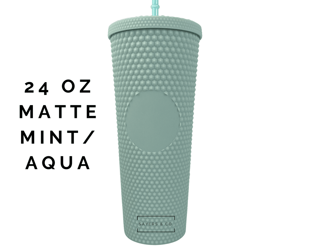 Custom Studded Split Vinyl Monogram Initial 24oz Double Walled Tumbler