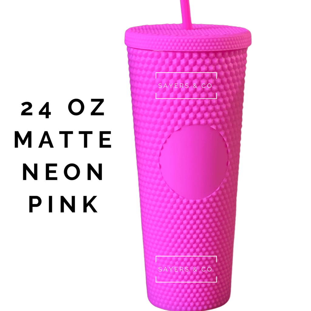 Custom Studded Split Vinyl Monogram Initial 24oz Double Walled Tumbler