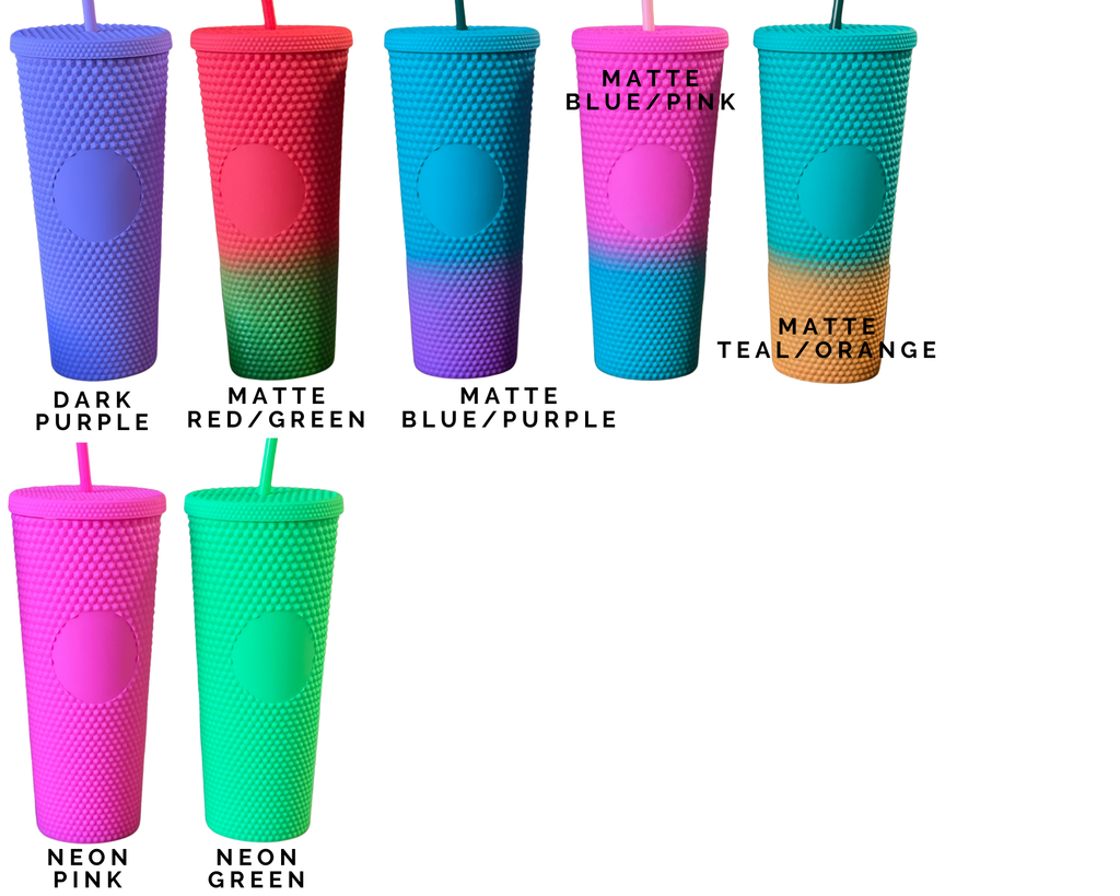 24oz Matte & Glossy Studded Double Walled Tumbler