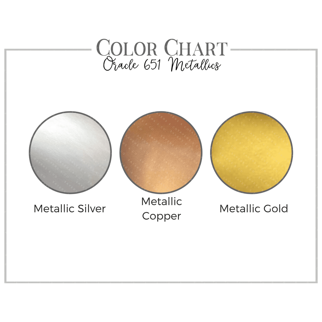 Oracle 651 Adhesive Vinyl Digital Download Color Chart (Customizable in Canva!) | Sayers & Co.